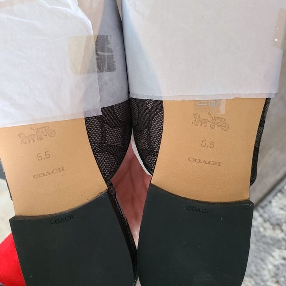 Coach Stassi Signature Black/Grey Slide Loafer Shoe Size 5.5 - Picture 4 of 7